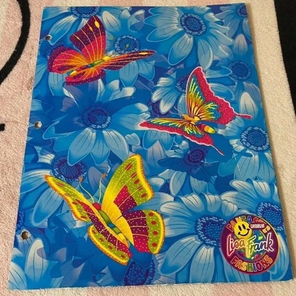 Vintage Lisa Frank Butterflies Flowers Fantastic Fashions Groovy Folder